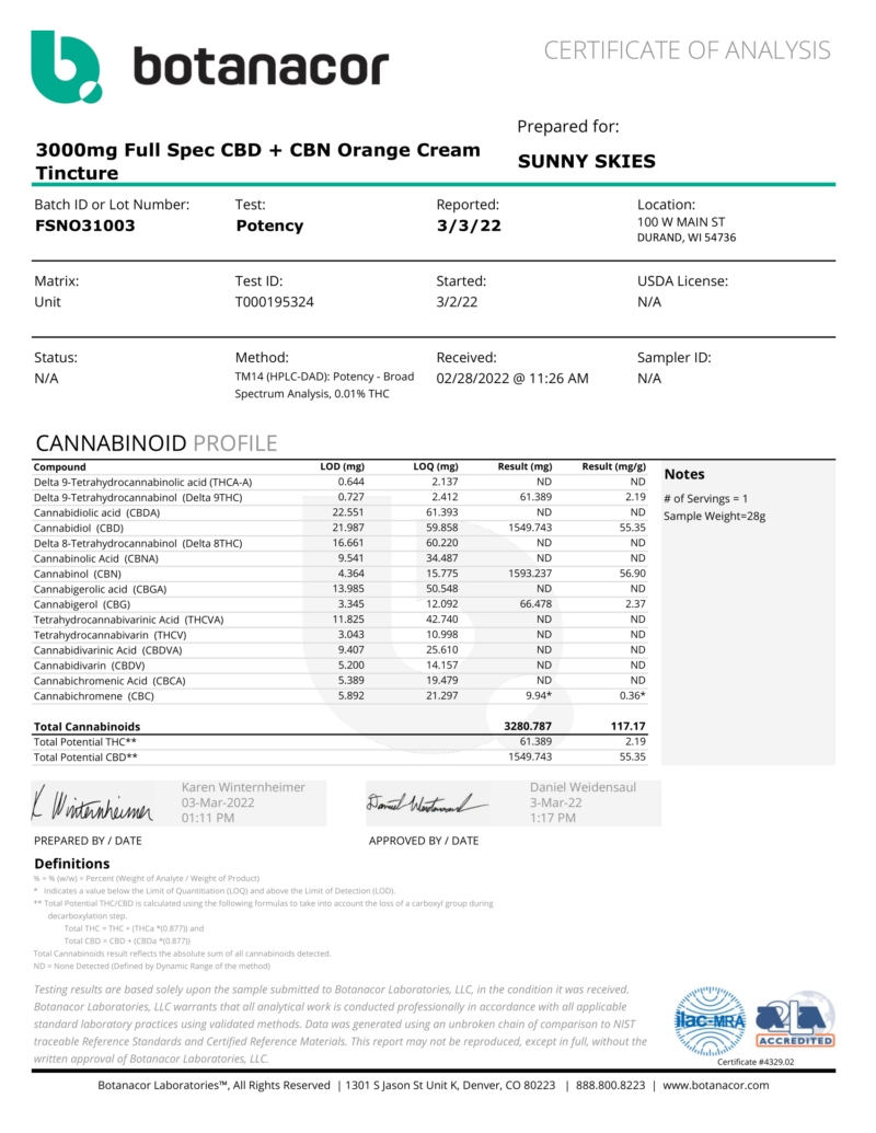 Sunny Skies CBD - Full-Spectrum CBD+CBN Tincture Unflavored - Image 7