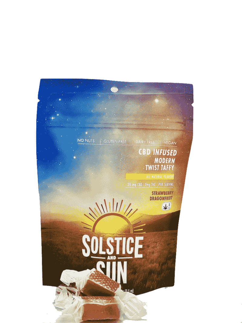 Solstice and Sun - CBD Infused Modern Twist Taffy, Strawberry Dragonfruit